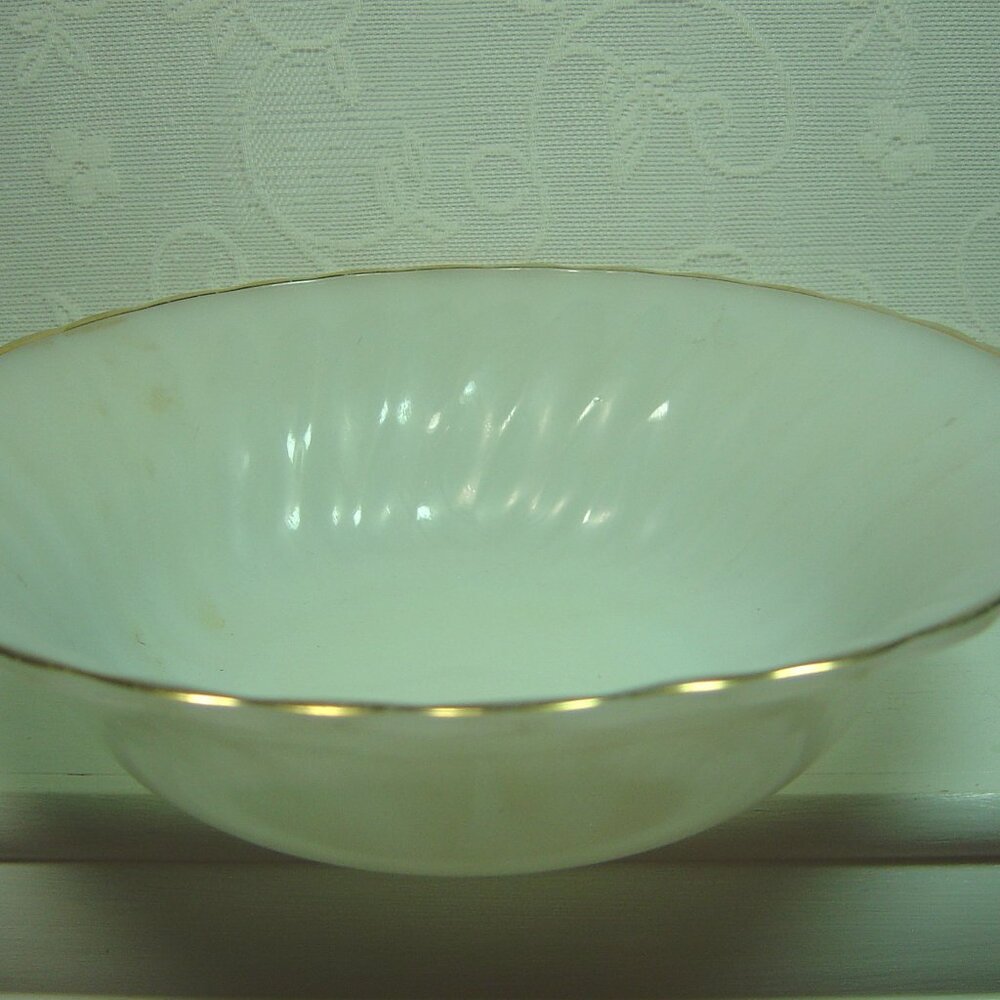Anchor Hocking Fire King milk glass serving bowl--8 1/2" diameter